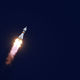 El cohete Soyuz con el astronauta estadounidense Nick Hague y el cosmonauta ruso Aleksey Ovchinin.